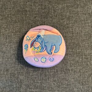 Eeyore Disney Store Easter bunny egg zipper embroidered pouch bag rare appliqué